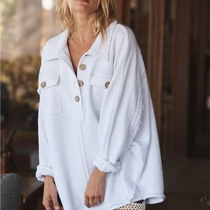 Free People Rowan Pullover Painters White